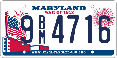 MD license plate 9BM4716