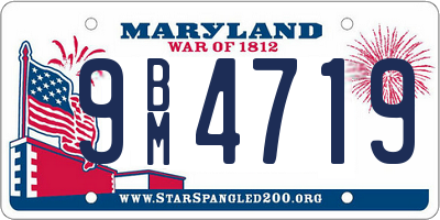 MD license plate 9BM4719