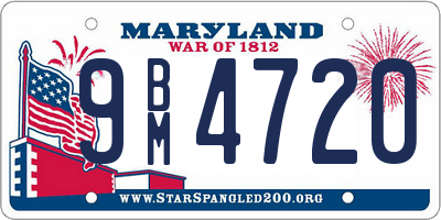 MD license plate 9BM4720