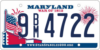 MD license plate 9BM4722