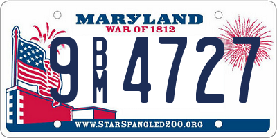 MD license plate 9BM4727