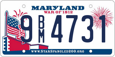 MD license plate 9BM4731