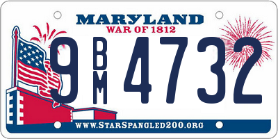 MD license plate 9BM4732