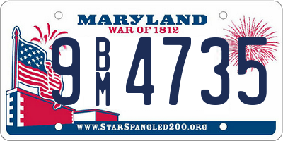 MD license plate 9BM4735