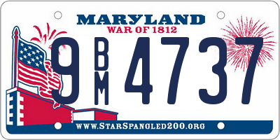 MD license plate 9BM4737