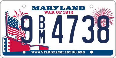 MD license plate 9BM4738