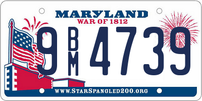 MD license plate 9BM4739