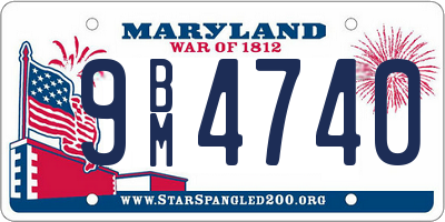 MD license plate 9BM4740