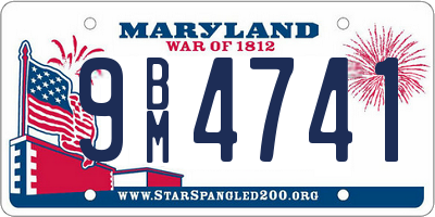 MD license plate 9BM4741