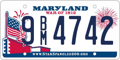 MD license plate 9BM4742