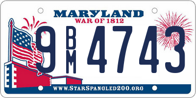 MD license plate 9BM4743