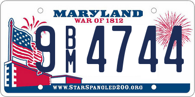 MD license plate 9BM4744