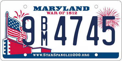 MD license plate 9BM4745