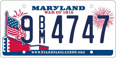 MD license plate 9BM4747