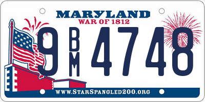 MD license plate 9BM4748