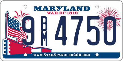 MD license plate 9BM4750