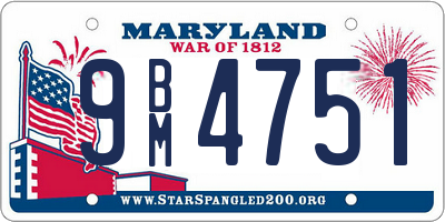 MD license plate 9BM4751