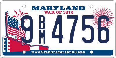 MD license plate 9BM4756