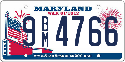 MD license plate 9BM4766