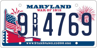 MD license plate 9BM4769