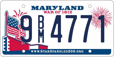 MD license plate 9BM4771