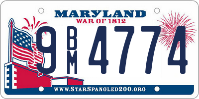 MD license plate 9BM4774