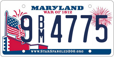 MD license plate 9BM4775