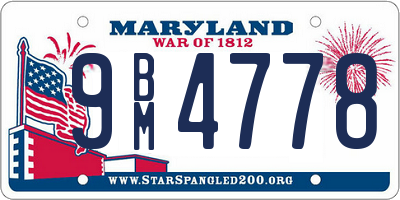 MD license plate 9BM4778