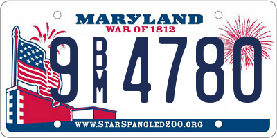 MD license plate 9BM4780