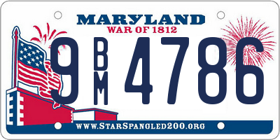 MD license plate 9BM4786