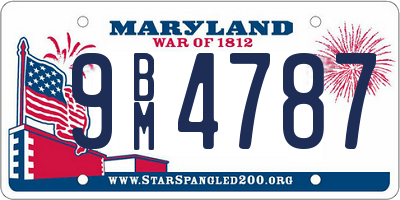 MD license plate 9BM4787