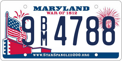 MD license plate 9BM4788