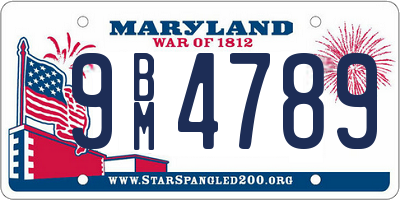 MD license plate 9BM4789