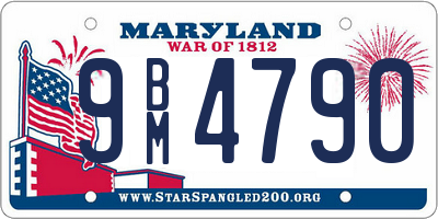 MD license plate 9BM4790