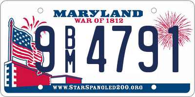 MD license plate 9BM4791