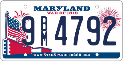 MD license plate 9BM4792