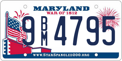 MD license plate 9BM4795