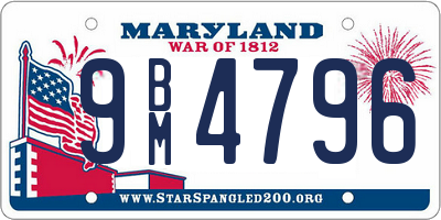 MD license plate 9BM4796