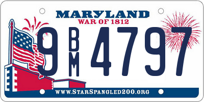 MD license plate 9BM4797