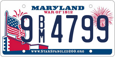 MD license plate 9BM4799