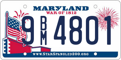 MD license plate 9BM4801