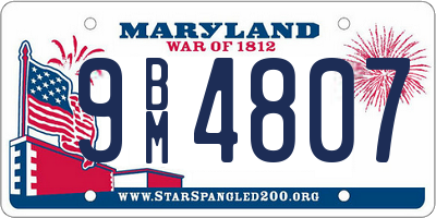 MD license plate 9BM4807