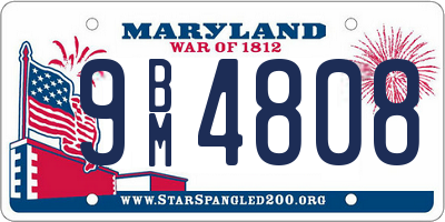 MD license plate 9BM4808