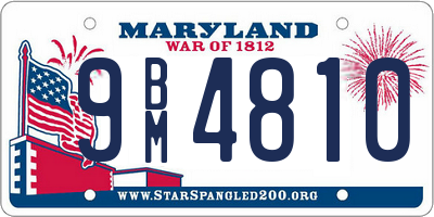 MD license plate 9BM4810