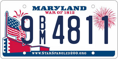 MD license plate 9BM4811