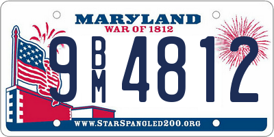 MD license plate 9BM4812