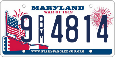 MD license plate 9BM4814