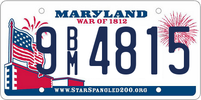 MD license plate 9BM4815