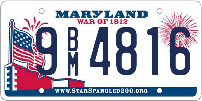 MD license plate 9BM4816