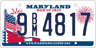 MD license plate 9BM4817